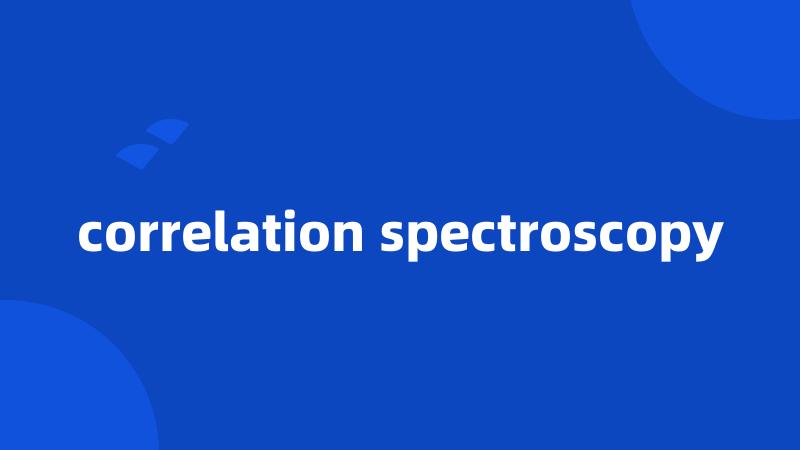 correlation spectroscopy