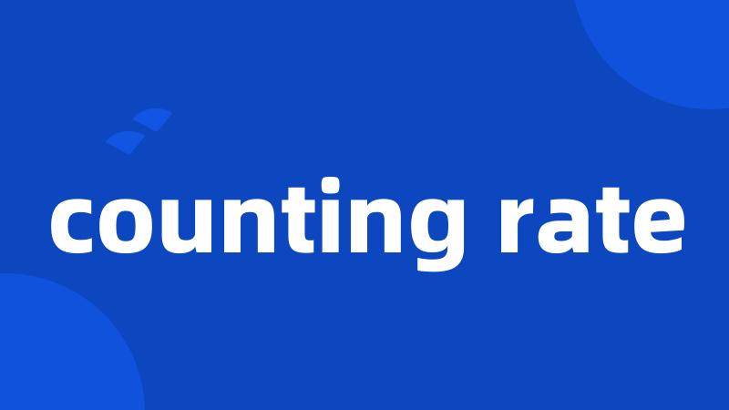 counting rate