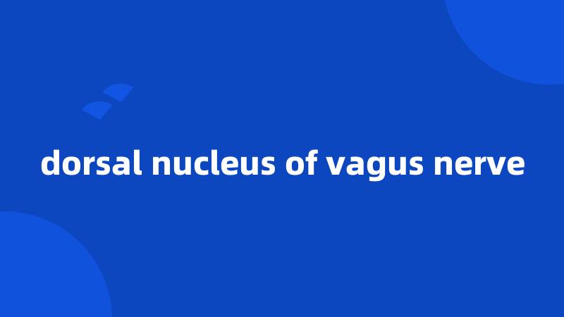 dorsal nucleus of vagus nerve