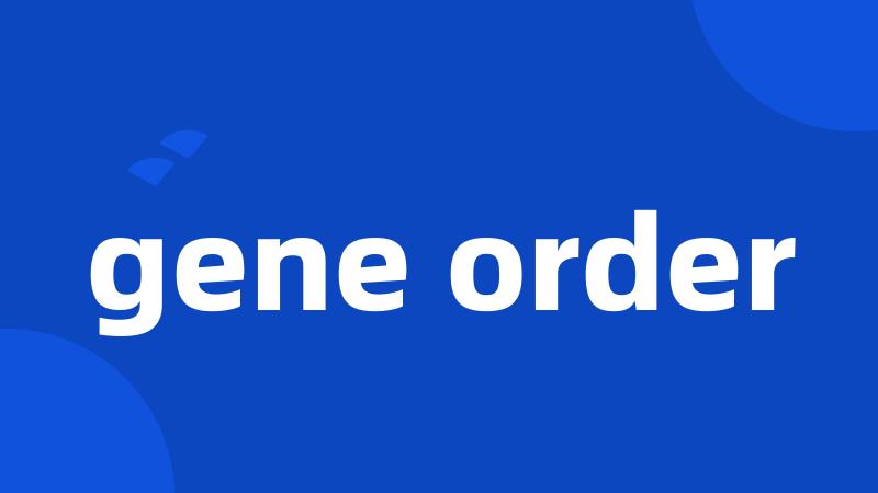 gene order