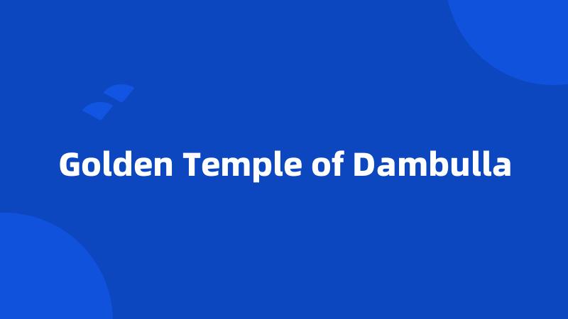 Golden Temple of Dambulla