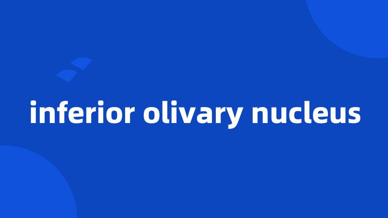 inferior olivary nucleus