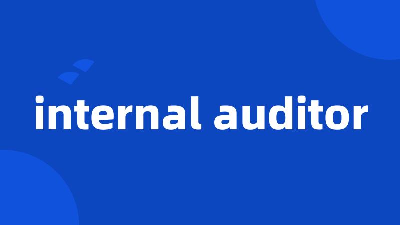 internal auditor