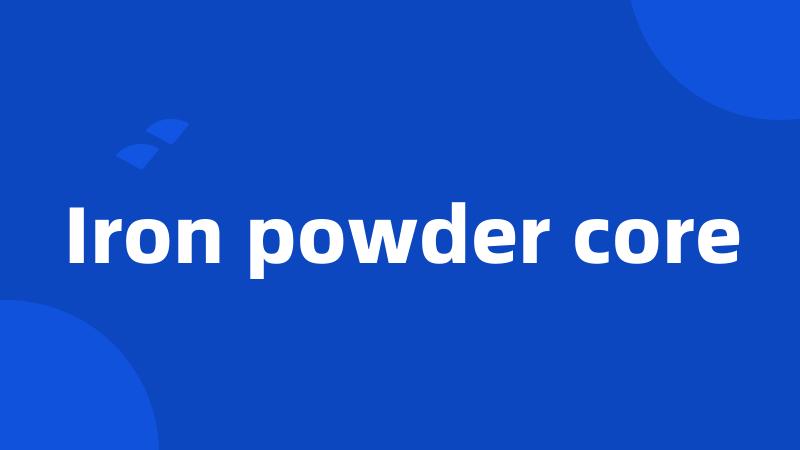 Iron powder core