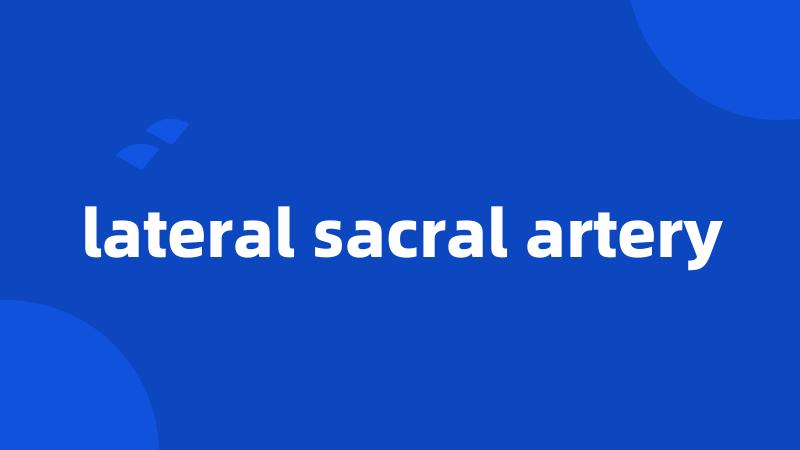 lateral sacral artery