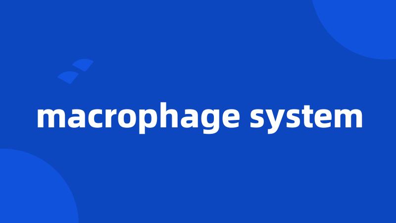 macrophage system