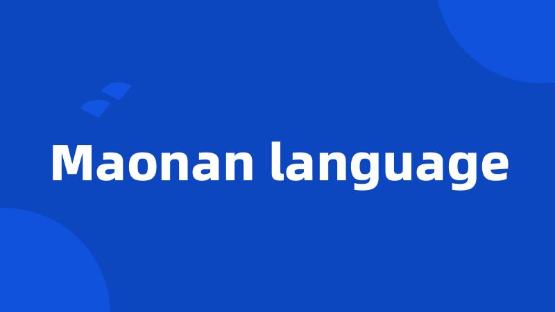 Maonan language