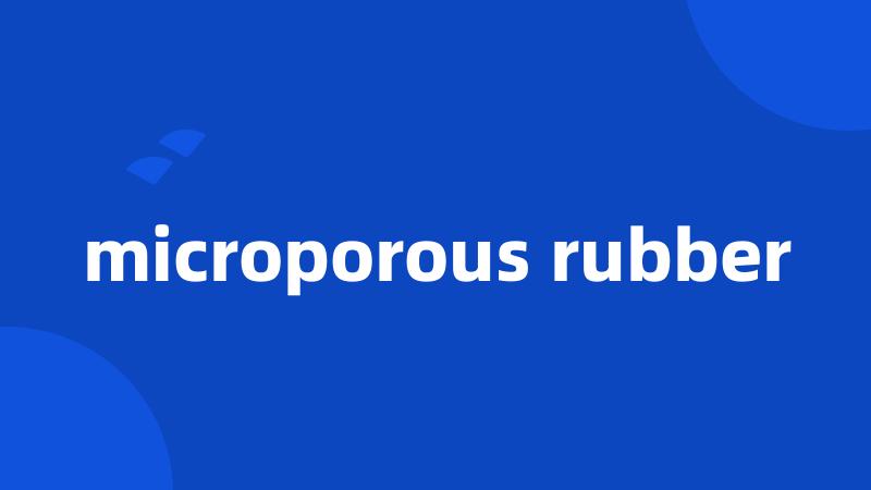 microporous rubber