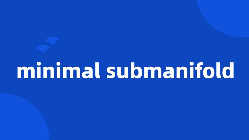 minimal submanifold