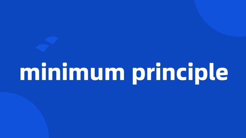 minimum principle