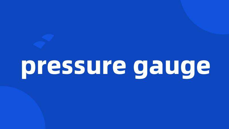 pressure gauge