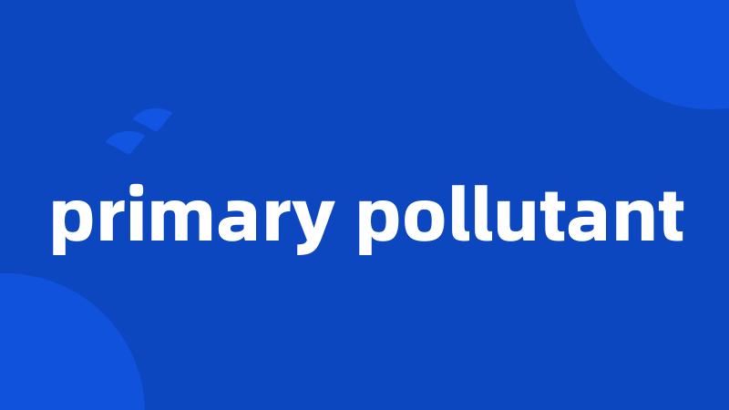 primary pollutant