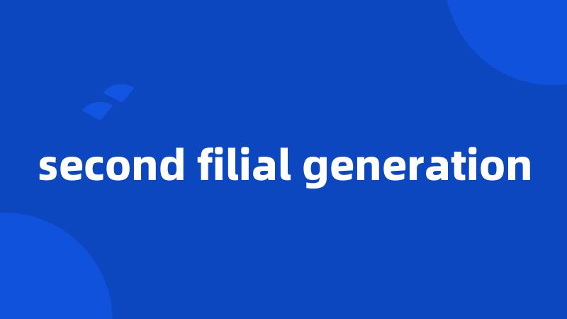 second filial generation