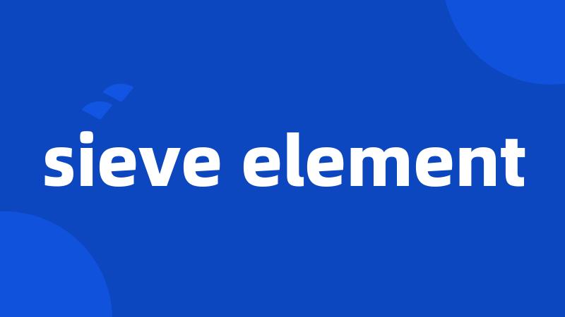 sieve element