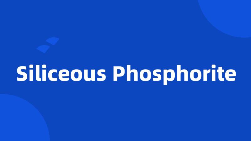 Siliceous Phosphorite