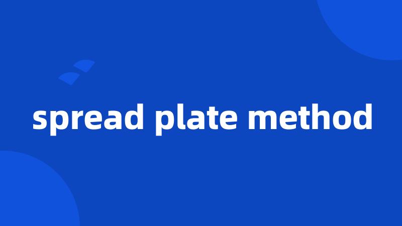 spread plate method