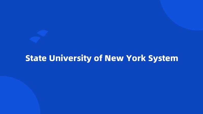 State University of New York System