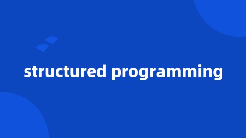 structured programming