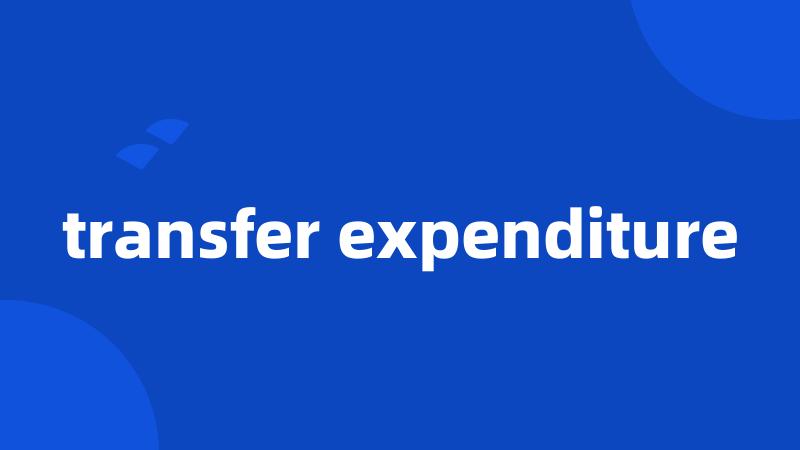 transfer expenditure