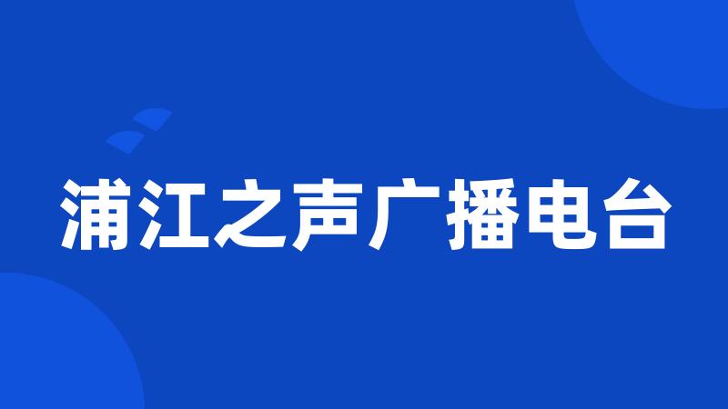 浦江之声广播电台