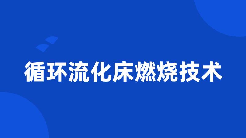 循环流化床燃烧技术