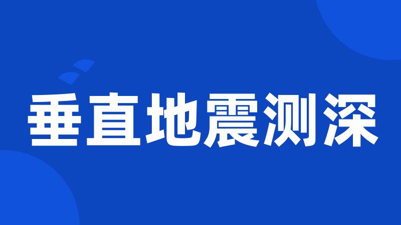 垂直地震测深