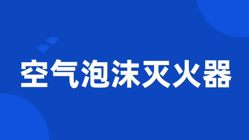 空气泡沫灭火器