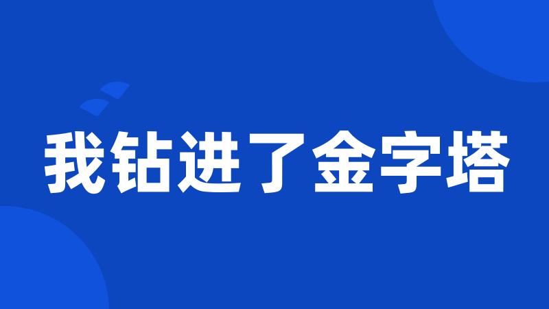 我钻进了金字塔