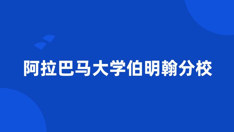 阿拉巴马大学伯明翰分校