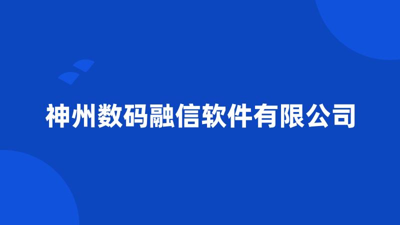 神州数码融信软件有限公司