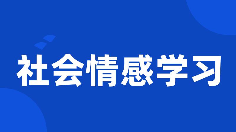 社会情感学习