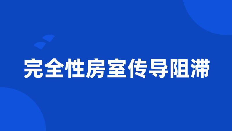 完全性房室传导阻滞