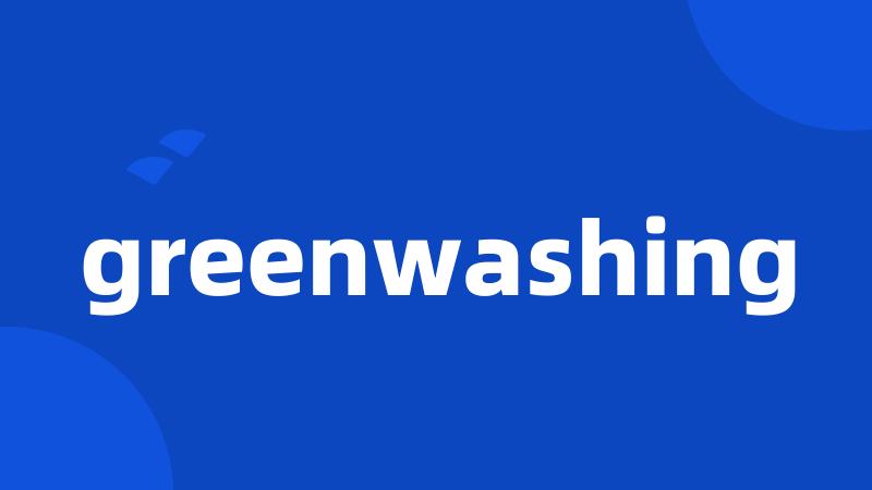 greenwashing