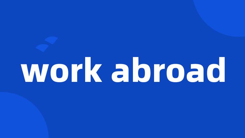 work abroad