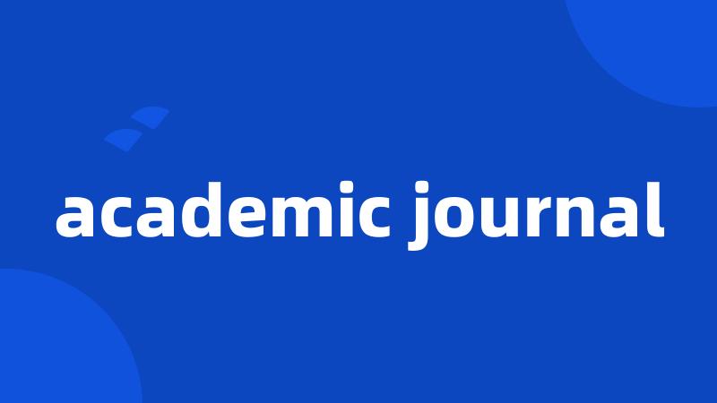 academic journal