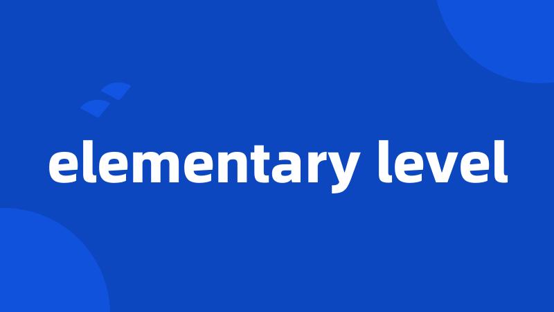 elementary level