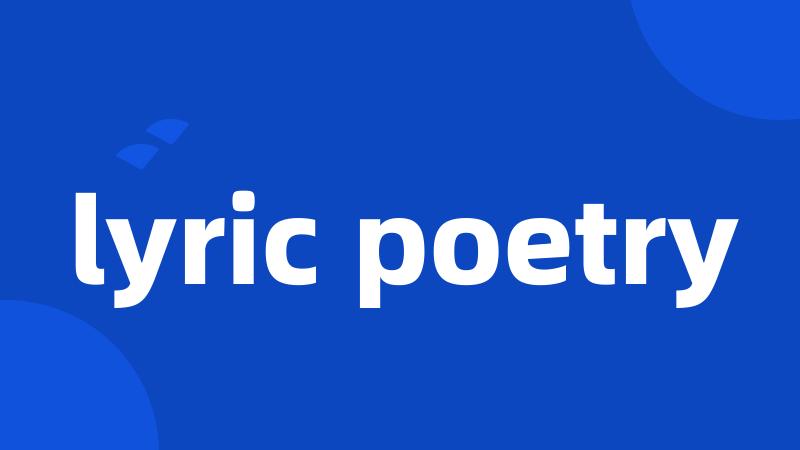 lyric poetry