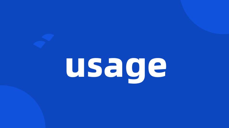 usage