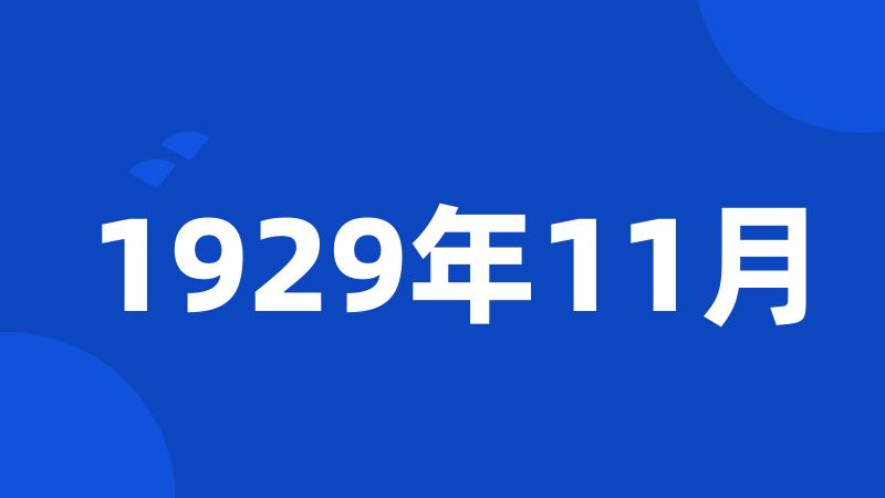 1929年11月