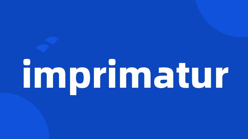 imprimatur