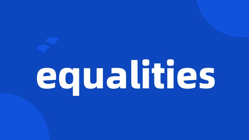 equalities