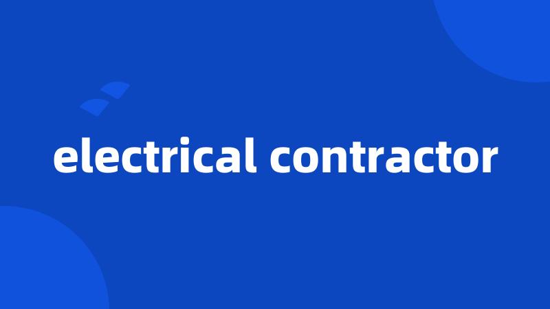 electrical contractor