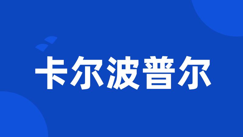 卡尔波普尔