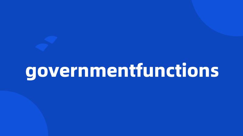 governmentfunctions