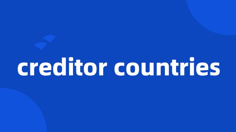 creditor countries