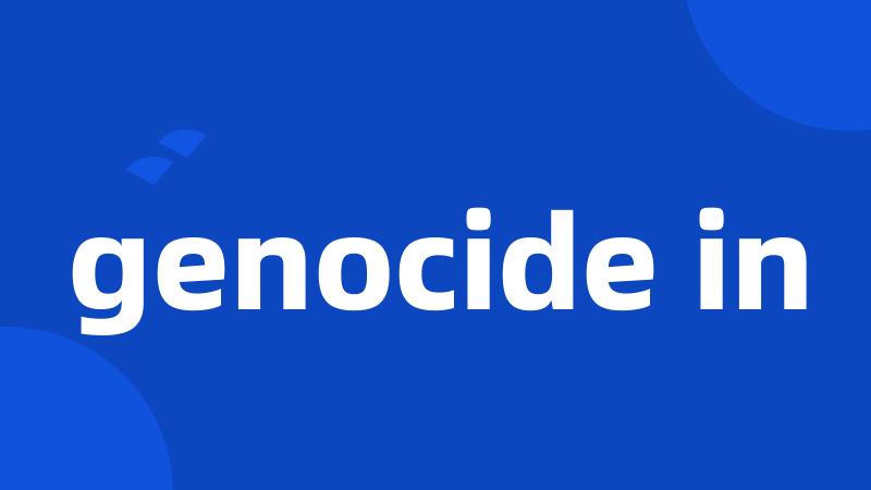 genocide in