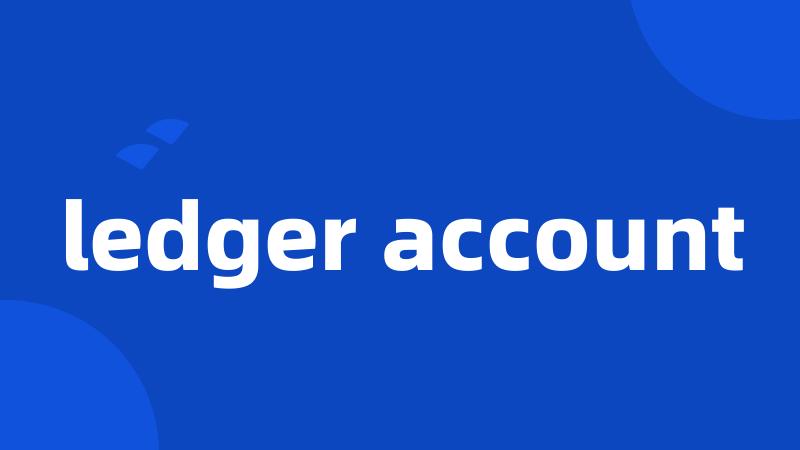 ledger account