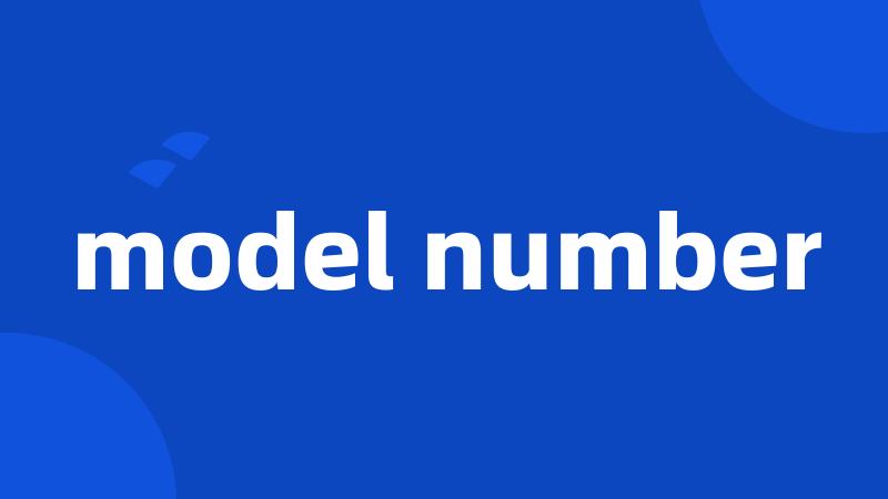 model number