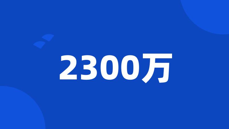 2300万