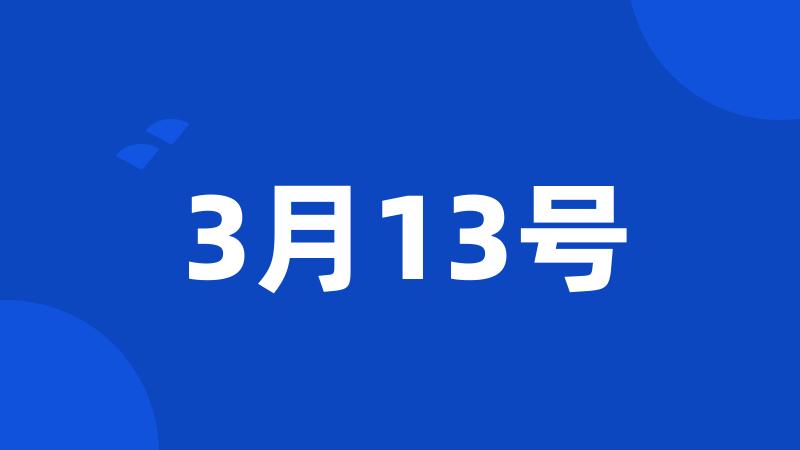 3月13号